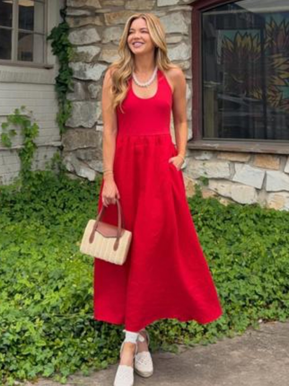Womens halter midi dress